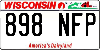 WI license plate 898NFP