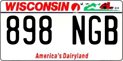WI license plate 898NGB