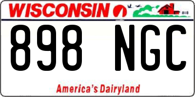 WI license plate 898NGC