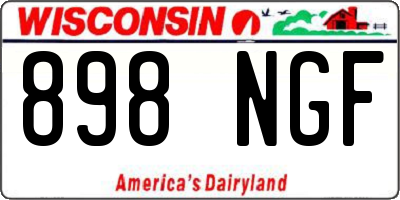WI license plate 898NGF