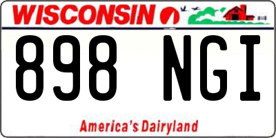 WI license plate 898NGI