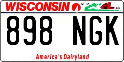 WI license plate 898NGK