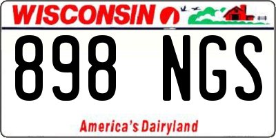 WI license plate 898NGS