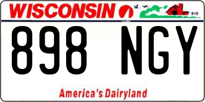 WI license plate 898NGY