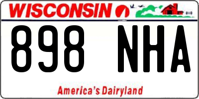 WI license plate 898NHA