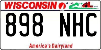 WI license plate 898NHC