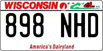 WI license plate 898NHD