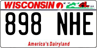 WI license plate 898NHE