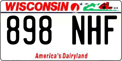 WI license plate 898NHF