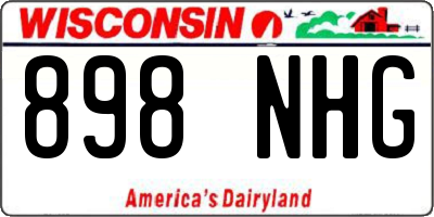 WI license plate 898NHG