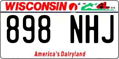WI license plate 898NHJ