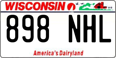 WI license plate 898NHL