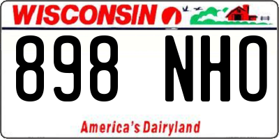 WI license plate 898NHO