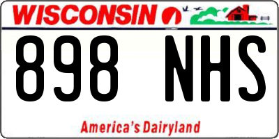 WI license plate 898NHS