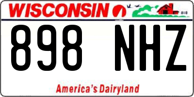 WI license plate 898NHZ