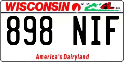 WI license plate 898NIF