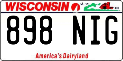 WI license plate 898NIG