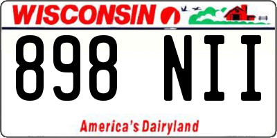 WI license plate 898NII