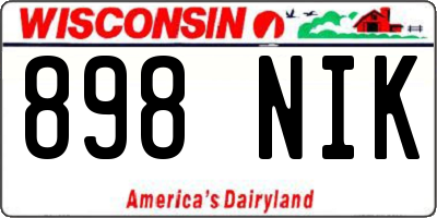 WI license plate 898NIK