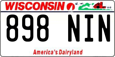 WI license plate 898NIN