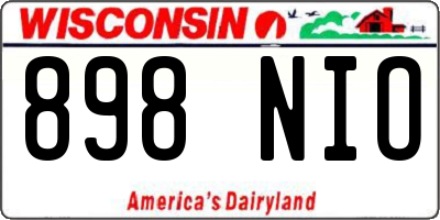 WI license plate 898NIO