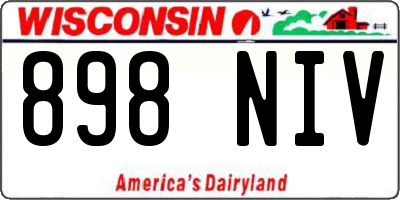 WI license plate 898NIV