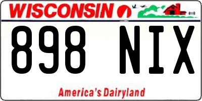 WI license plate 898NIX