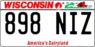 WI license plate 898NIZ