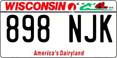 WI license plate 898NJK