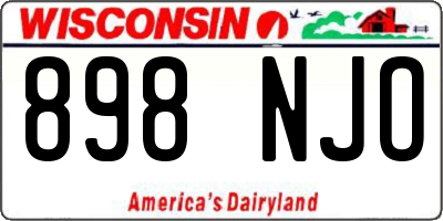 WI license plate 898NJO