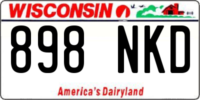 WI license plate 898NKD