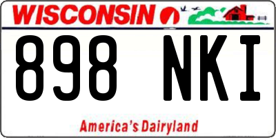 WI license plate 898NKI