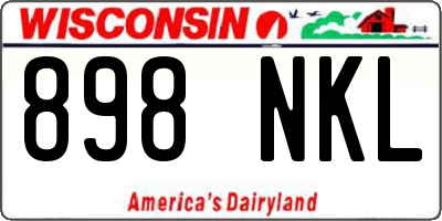 WI license plate 898NKL