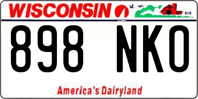 WI license plate 898NKO