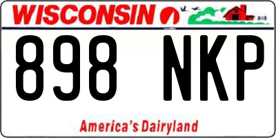 WI license plate 898NKP