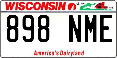 WI license plate 898NME