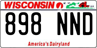 WI license plate 898NND
