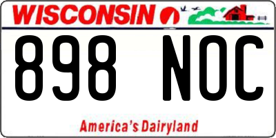 WI license plate 898NOC