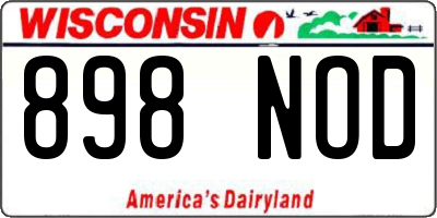 WI license plate 898NOD