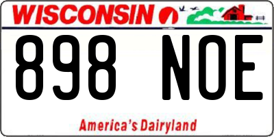WI license plate 898NOE