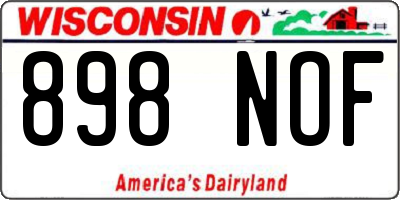 WI license plate 898NOF