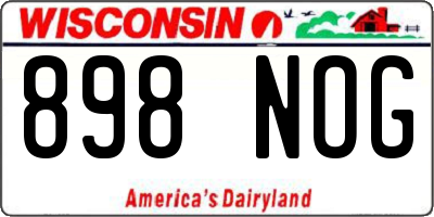 WI license plate 898NOG