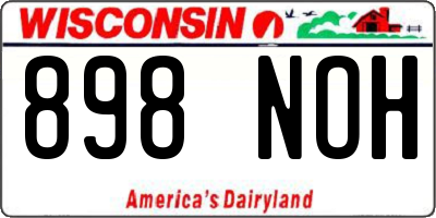 WI license plate 898NOH