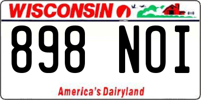 WI license plate 898NOI
