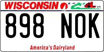 WI license plate 898NOK