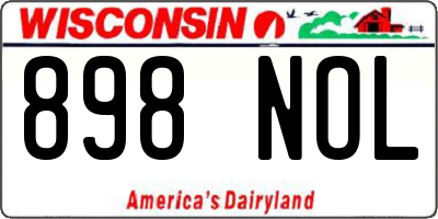 WI license plate 898NOL