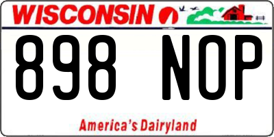 WI license plate 898NOP