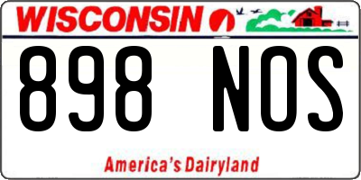 WI license plate 898NOS