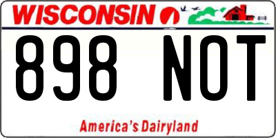 WI license plate 898NOT