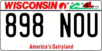 WI license plate 898NOU